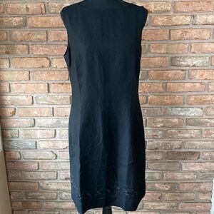 Karen Scott Black Linen Sheath Dress Fully Lined Size 8 NWOT